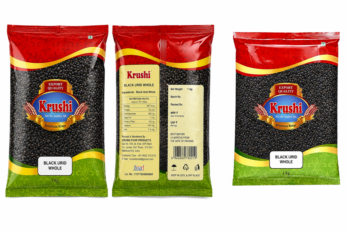 Krushi Black Urid Whole 1 kg