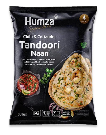 Humza Chilli Coriander Naan 300g