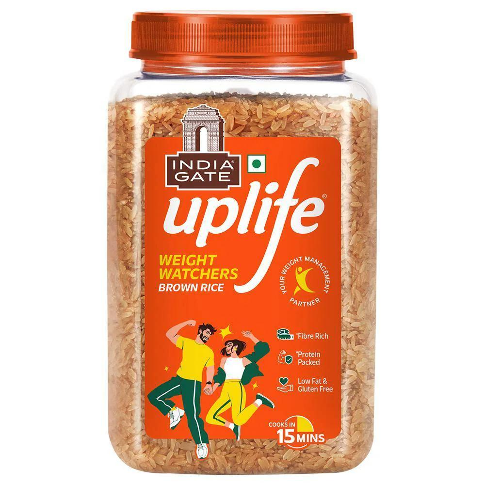 India Gate Uplife Parboiled Brown Rice Jar 1kg