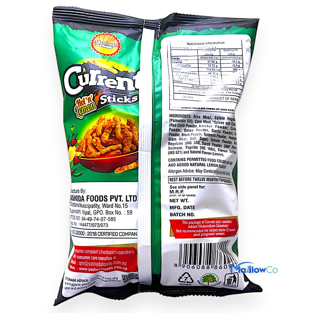 Current Hot n Lemon Sticks 80g
